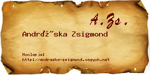 Andráska Zsigmond névjegykártya