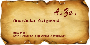 Andráska Zsigmond névjegykártya